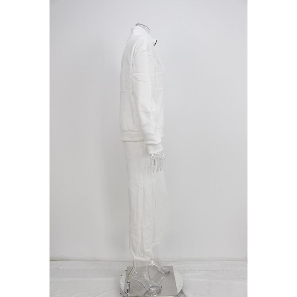 Damski dwuczęściowy zestaw bluza z kapturem polarowy sportowy uliczny casualowy modny dla kobiet