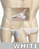 Heureux La Joie Ultra Briefs Men's See-Through T-Back Underwear, Sexy, Erotic, Micro, Sexy, 3D, Lace, G-String, Mesh, Half-Back (Size L, White)