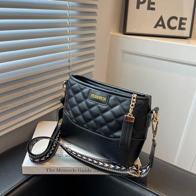 New Splicing Fashion Diamond Niche Women's Versatile Bag Messenger Bag Shoulder Small Bucket Bag