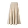 Women's High Waist Wool Knit A-Line Pleated Midi Skirt - Autumn/Winter Slimming Umbrella Hem