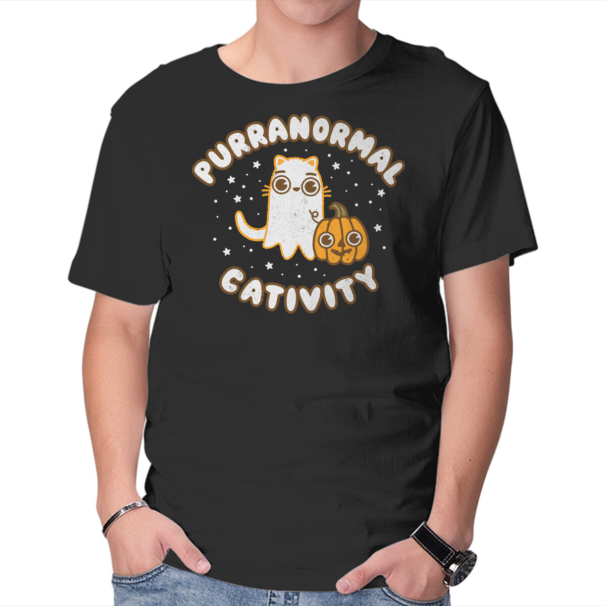 Unisex Crew Neck T-Shirt Some Purranormal Cativity Graphic Short Sleeve Casual Tee XS
