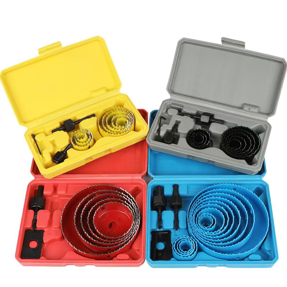 Premium Yellow Hole Saw Kit - Professional Woodworking Drill Cutter for Drywall, Can Lights & Wood Installation