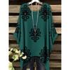 Women's T-Shirt Elegant Bohemian Vacation Colorful Rendering Graphic Print Fashion Versatile Round Neck Women's Summer Clothes