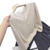 Women's Spring/Summer Wool Knit Cardigan – Half-High Round Neck, Plain Color, Versatile Outerwear Sweater.