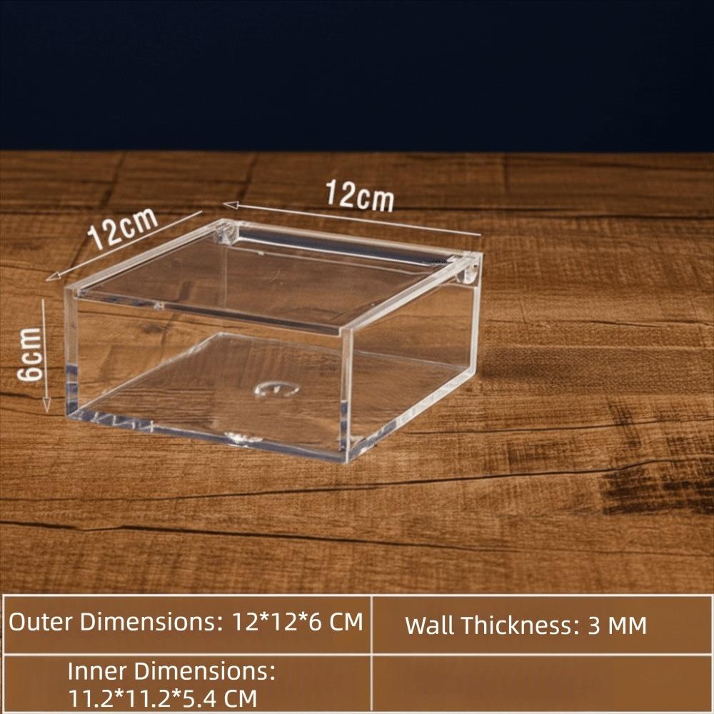 Square Cube Acrylic Box With Lids Stackable Design Transparent Container Transparent Case Clear Cube Box Decorative Use