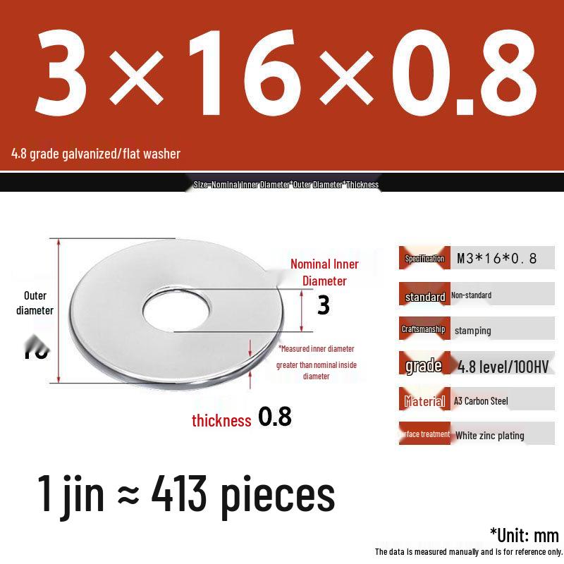 Galvanized Extra Large Thickened Metal Flat Washer (M6-M16)