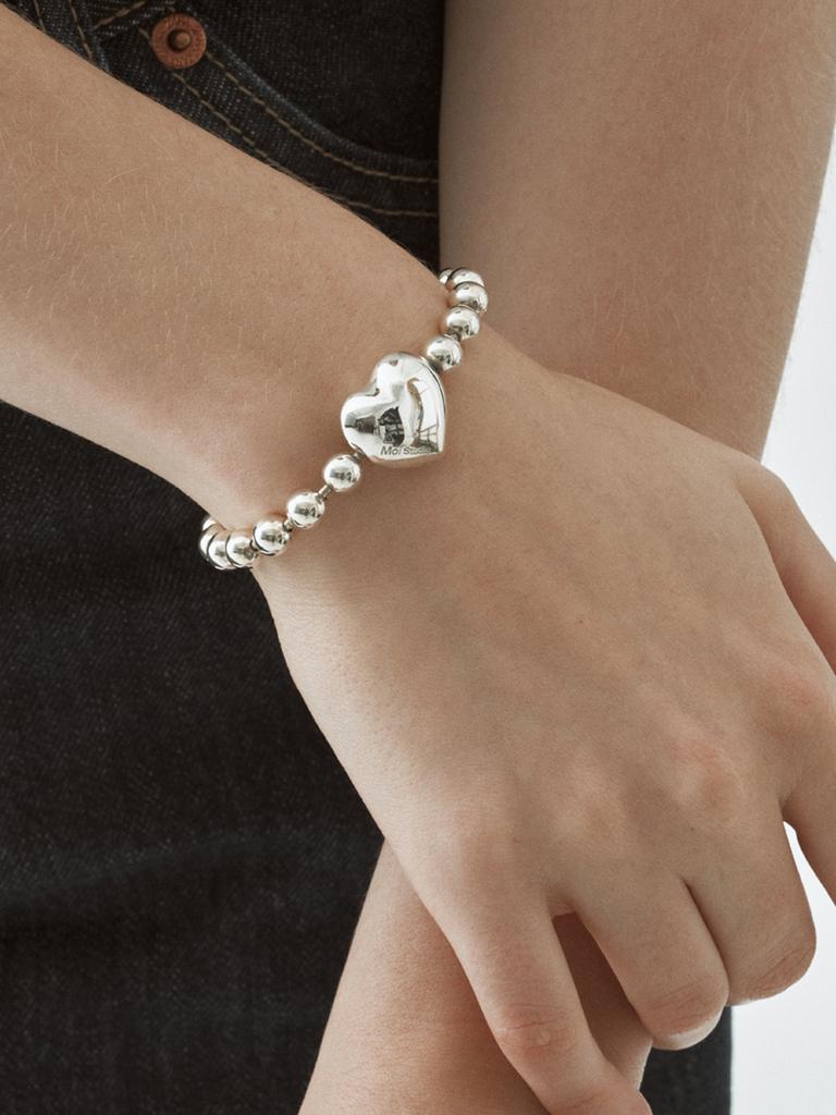 Moi Studio Heart Lock Ball Chain Bracelet