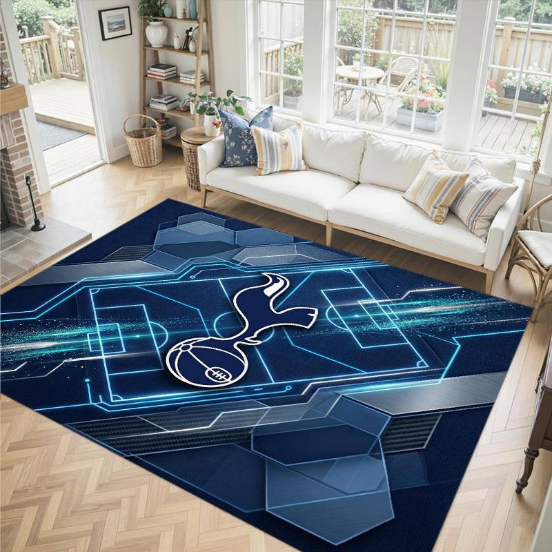 Tottenham Hotspur Design Crystal Velvet Carpet Cozy Non?Slip Printed Rug For Bedroom Living Room Entrance