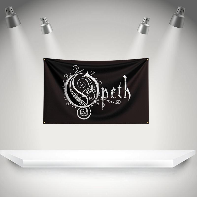 O-Opeths Flag Rock Music Band Banner HD Printing Tapestry Exhibition, Music Band Fans, Garage Decor