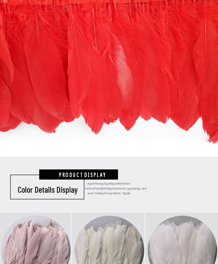 Flowing Fabric Strips & Colored Goose Feather Ribbon for Wedding Dress DIY and Crafting Accessories