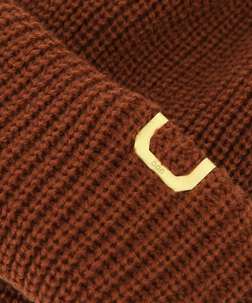 Eondeokeonteulolseutyudio Winter Short Beanie Double Roll Up Beanie / Ac / Origin Brown