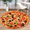 1Pc Food Theme Printed Circular Carpet, Home Door Mat, Outdoor Travel Protection Carpet A6