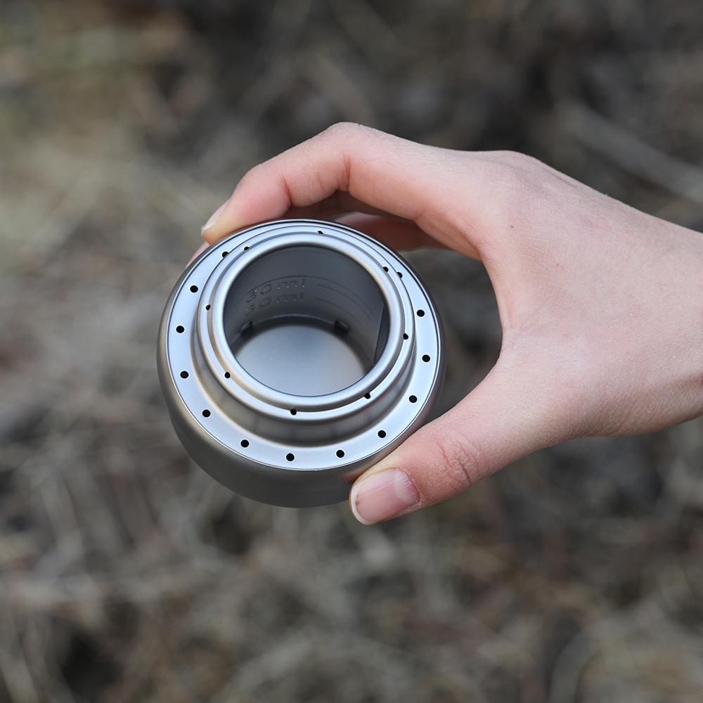 Lixada Outdoor Titanium Alcohol Stove & Rack Combo Set Mini Ultralight Portable Liquid Alcohol