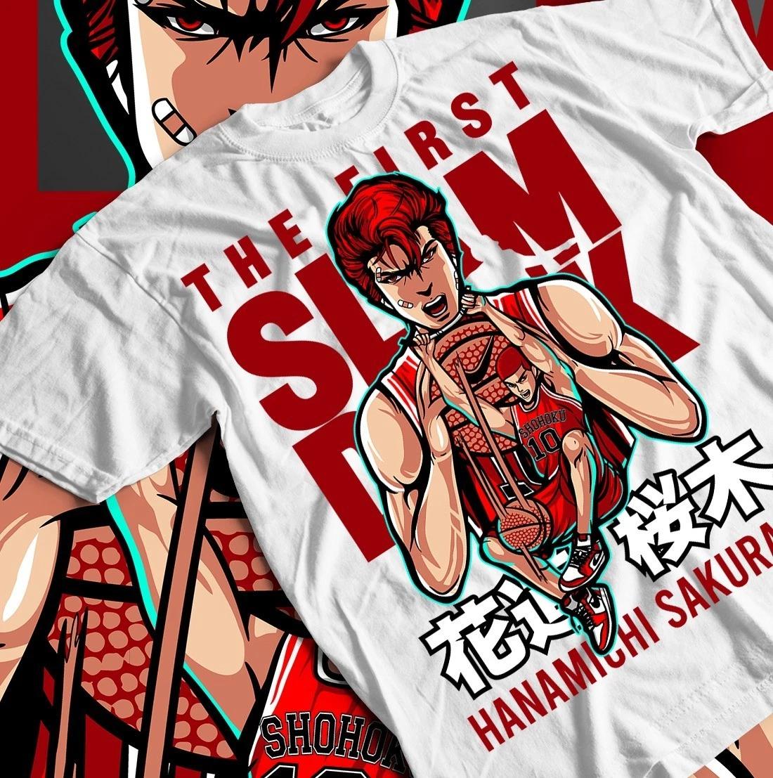 Аниме Футболка Баскетбол Slam Dunk Унисекс, Спортивная Манга Футболка для Фанатов, Командный Арт S