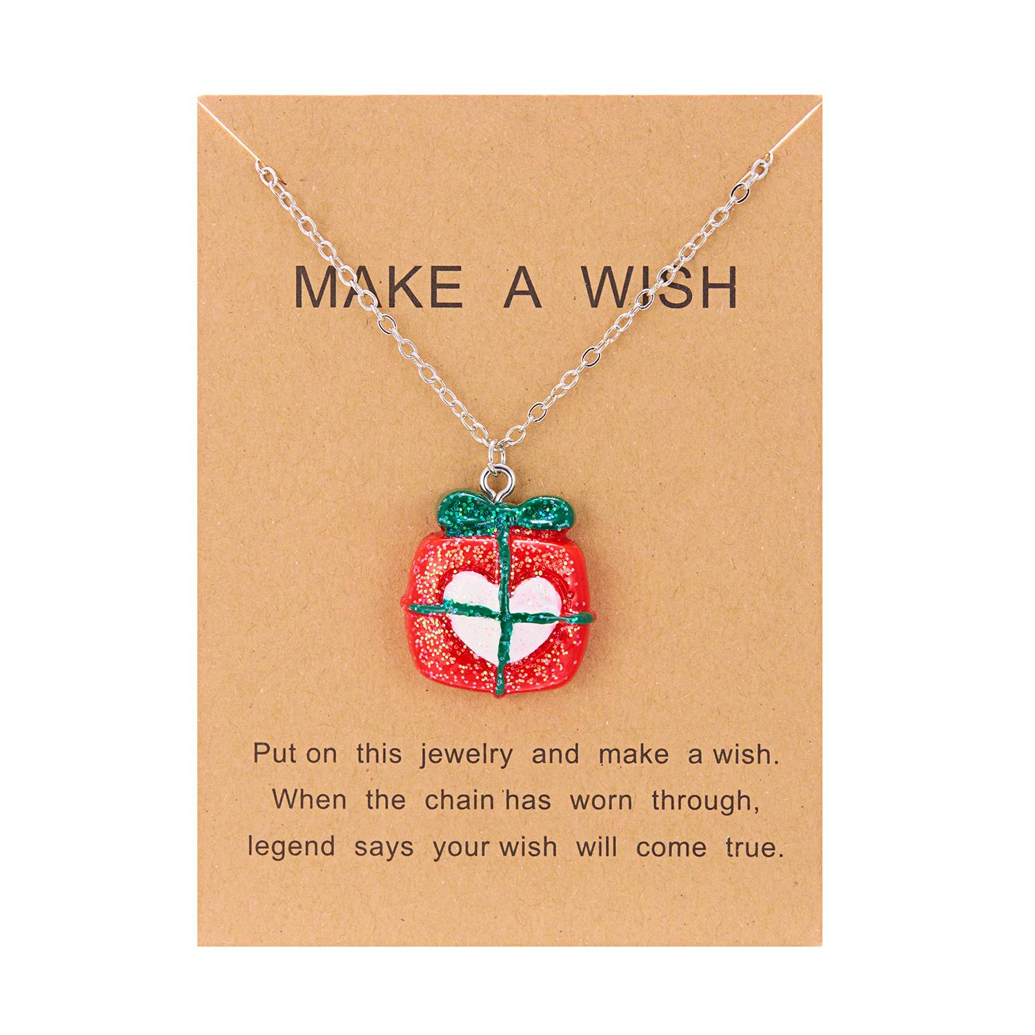 

New Cute Trendy Christmas Necklace for Women Girl Resin Cartoon Santa Claus Snowman Crutch Choker Necklace New Year Jewelry Gift