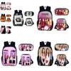 Set de Mochila Estudiantil Blackpink con Material de Nylon y Diseño Creativo para Uso Diario