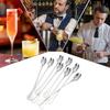 Tea Spoons 8X Cocktail Spoon Long Handle Stainless Steel 7.87in Iced Teaspoon Home Bar Drink Stirrer Tableware Set For Ice Cream
