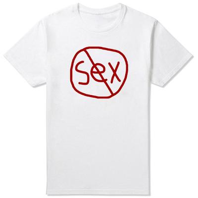 SEX Amerikanischer Retro Graffiti-Print Kurzärmelig, Nischendesign High Street Paar Hip-Hop Lockeres T-Shirt Sommer Trend
