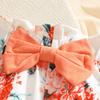 2026 Summer Baby Girl Letter Print Bodysuit, Bow Shorts & Headband Set