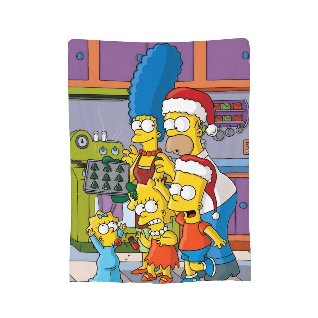 Funny The S-Simpsons Cartoon Blanket Fleece Spring Autumn Portable Lightweight Thin Throw Blanket for Bed Car Quilt