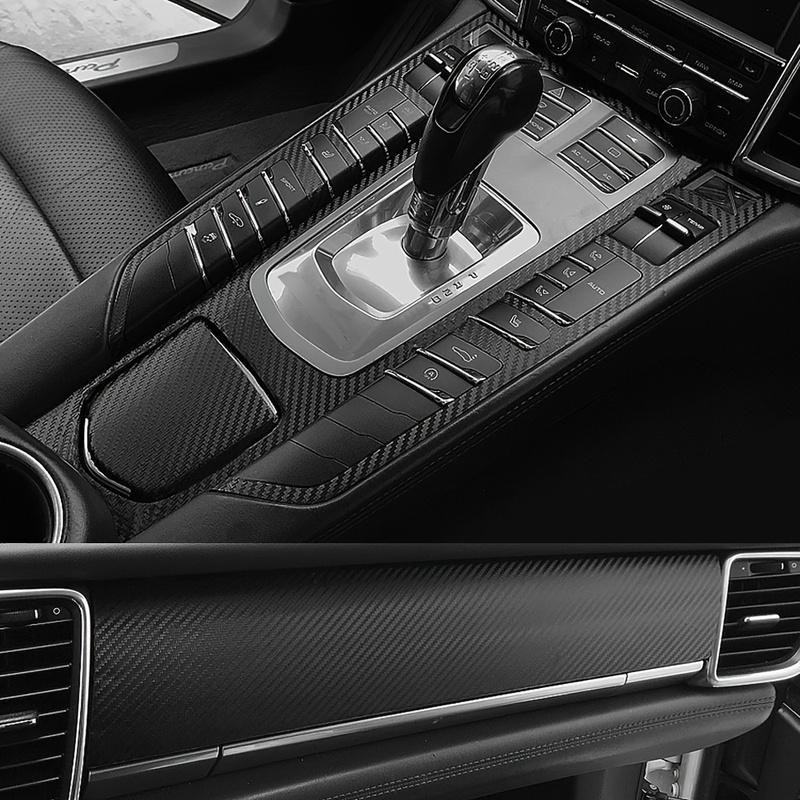 for Porsche Panamera 970 2005-2013 Interior Control Panel Door Handle Carbon Fiber Stickers Decals Car Styling Accessorie