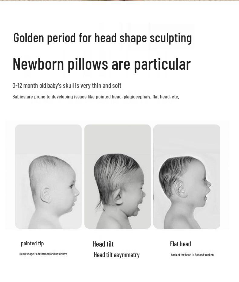 Xiaomi Baby Shaping Pillow for Newborns - Prevents Flat Head, Supports Side Sleeping, All-Season Comfort for Toddlers