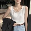 Gilet a bretelle bianco da donna estivo ampio nero interno ed esterno a nido d'ape senza maniche top versatile
