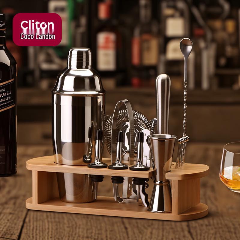 CLITON 304 Stainless Steel 16-Piece Cocktail Shaker Set