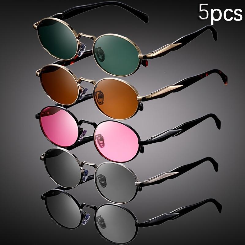 

5/7pcs Retro Sport Oval Thick Frame Glasses Anti-fog lenses, stylish design For kayaking & casual wear