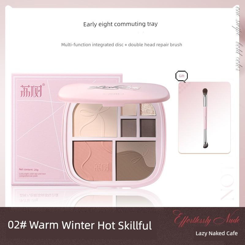 Lishu 2025 New Model Facial Comprehensive Palette with Eight-Color Eyeshadow, Contouring, Highlighter, and Blush in One Palette for Full Face Makeup
