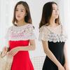 Women Accessories Sun Protection Tassel Fake Collar Shawl Poncho Crochet Knit Cape Lace Waistcoat