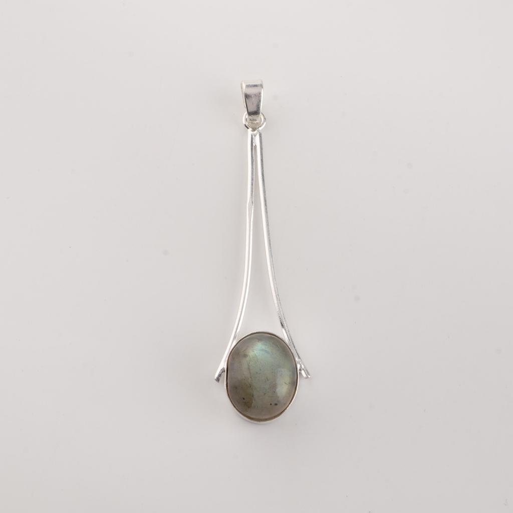Natural Labradorite Gemstone 925 Sterling Silver Handmade Jewelry Designer Long Pendant 1.79" PP-69-34