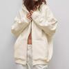 New Solid-color Loose Hooded Zipper Cardigan Hoodie for Autumn and Winter