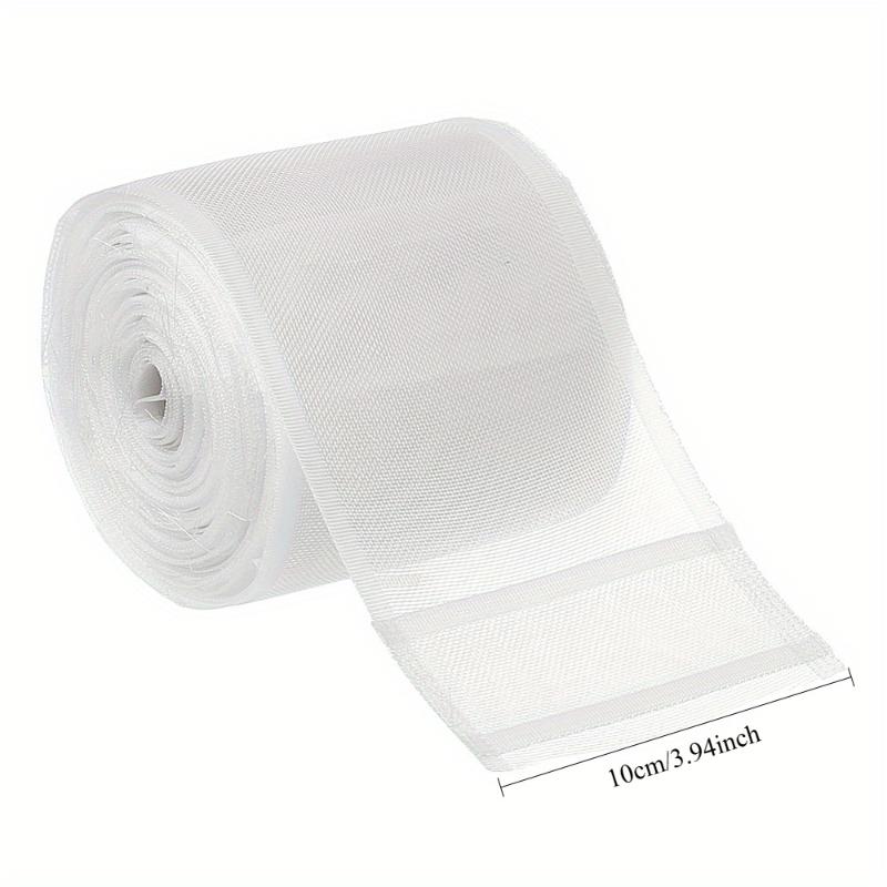 Transparent Pleated Curtain Tape Nylon Folding Tape Reinforced Hanging Strips White Flat Style For Hooking Curtains And Home Diy