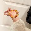 Handmade Natural Yellow Druzy Quartz Fluorite Red Crystal Bracelet Women Original Design High Aesthetic Appeal