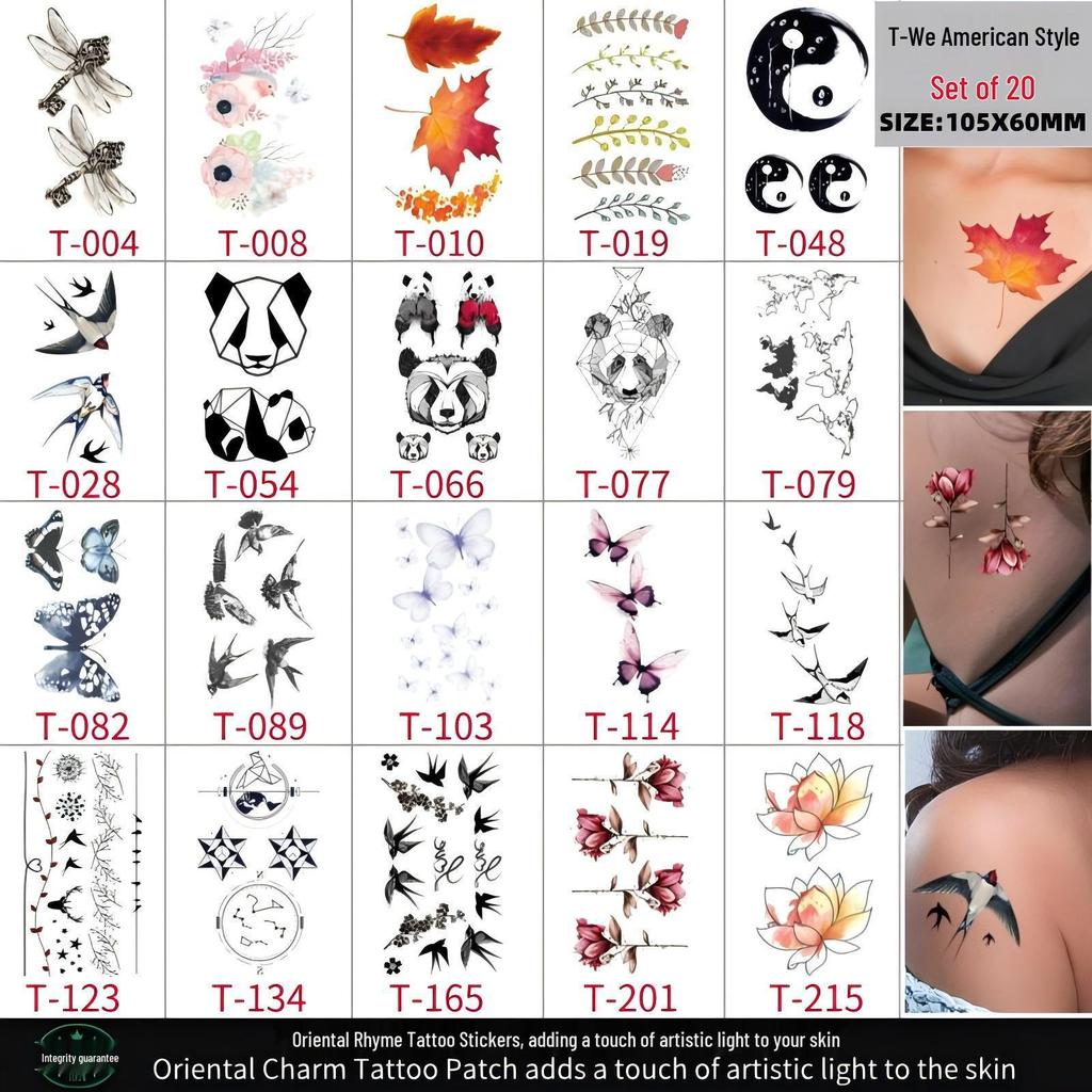 Adorable Waterproof & Sweatproof Cartoon Tattoo Stickers, Colorful Temporary Tattoos, Cross-Border Bestsellers