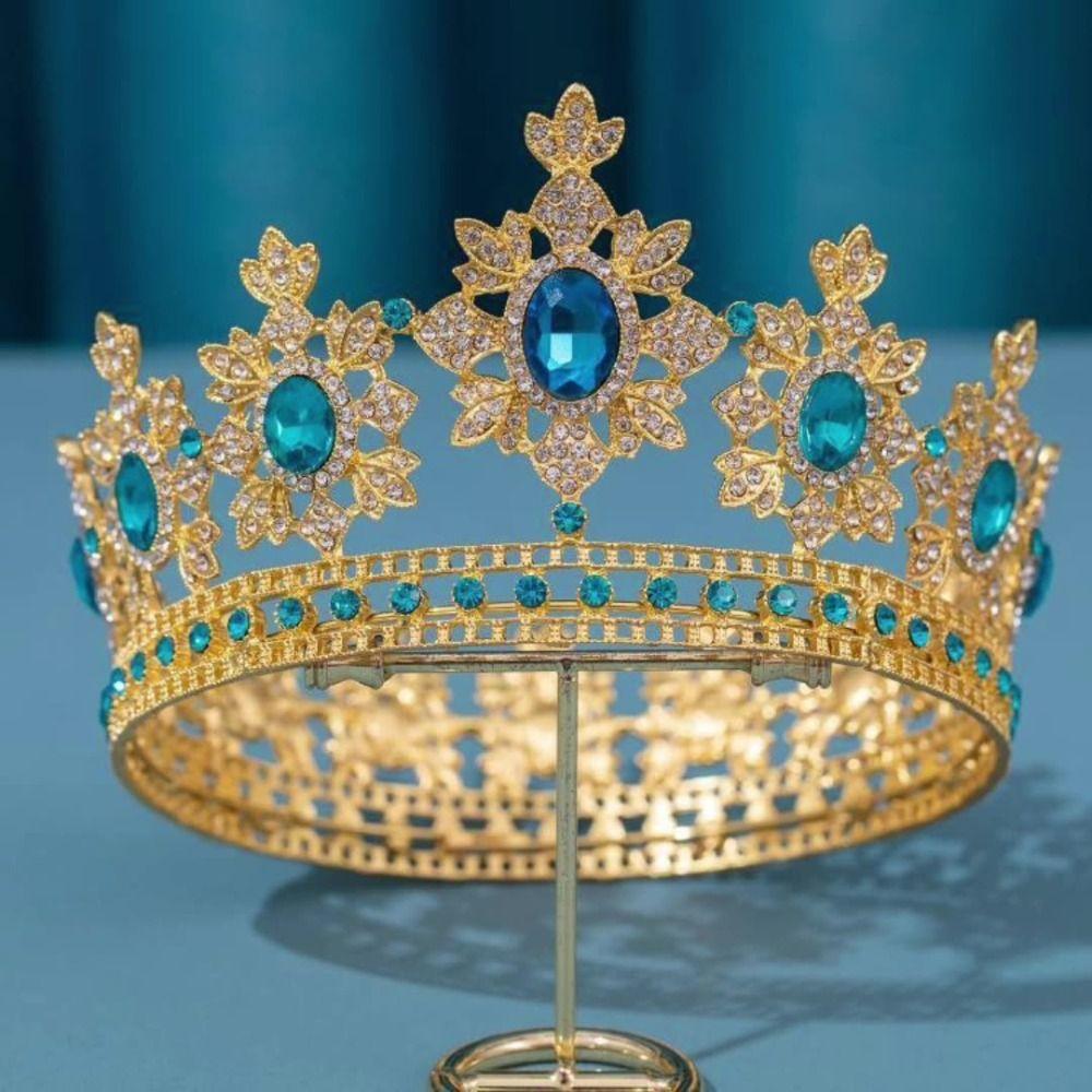 Elegant Baroque Queen Tiaras Luxury Wedding Head Wear Trendy Women Hair Hoop  Stage Performances