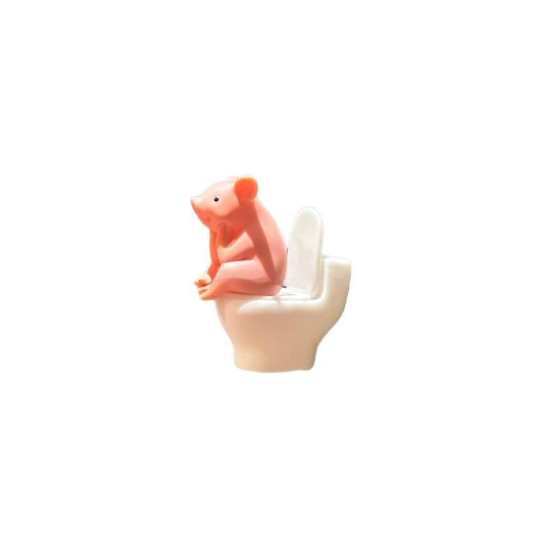 Generic Toilet Pig Buddy Figurine Cute Sleeping Style Mini Resin Ornament Bathroom Desktop Decor Creative Gift For Animal Lovers