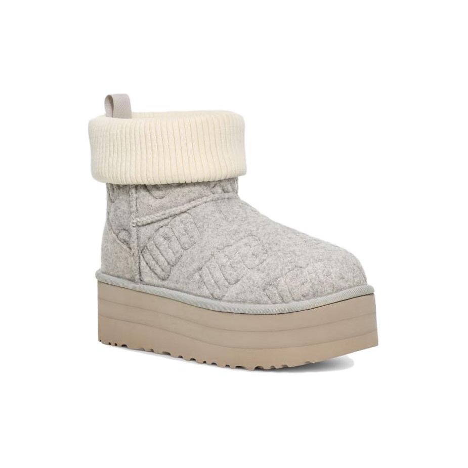 UGG  Classic Mini Platform Felted Boot Grey Women Sneakers 1144047-GREY