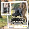 Foldable Pet stroller, Dog Buggy with Three Wheels, for Small/Medium Dogs, Grey