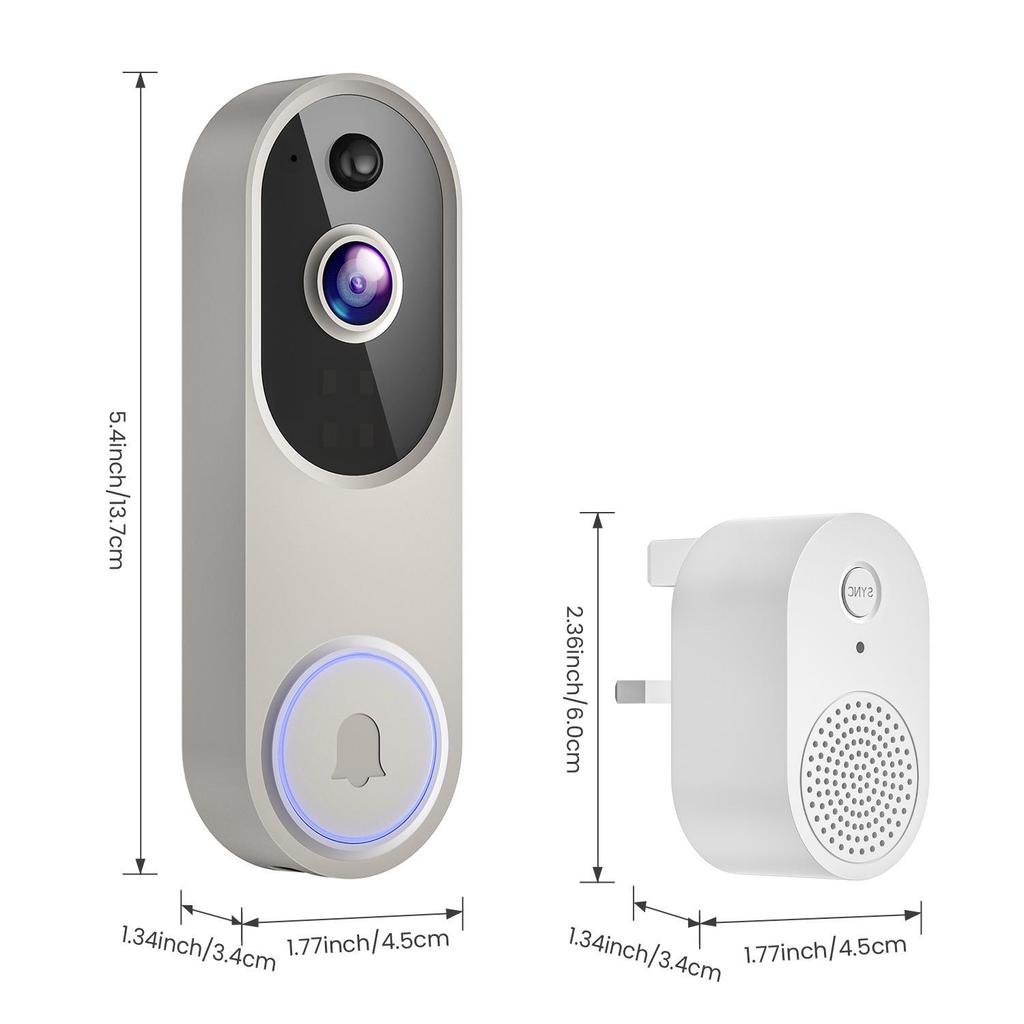 Smart Wireless Doorbell with Camera, Voice Intercom, WiFi HD, Night Vision, and Electronic Peephole