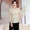Women's Retro Chinese Frog Button Embroidered Shirt - Age-Reducing, Loose, Versatile Base Layer, Off-White