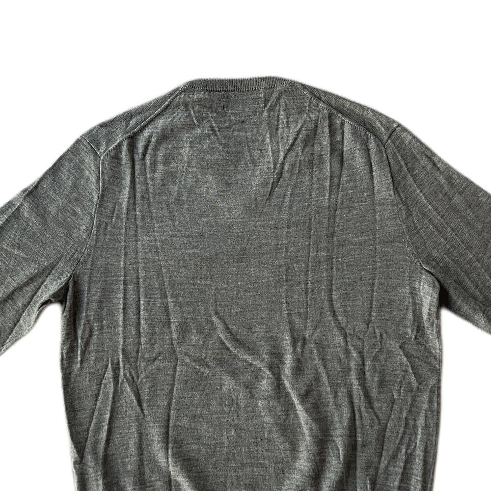 Polo Ralph Lauren FW23 Solid Logo Embroidered V-Neck Pullover Sweater Men Sweater Gray 710883124-005