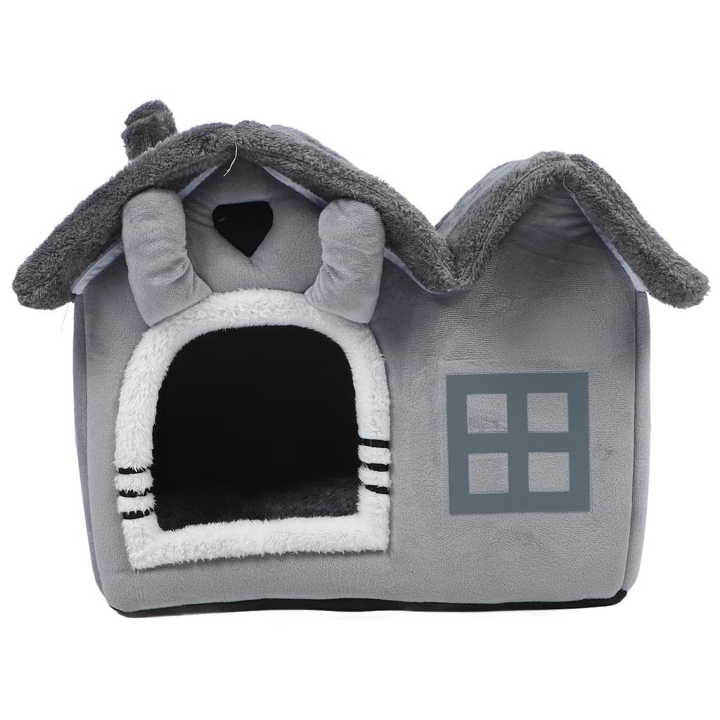 Double Roof Indoor Dog House Removable Cushion Washable Cover Cave Dog House for Small Dogs