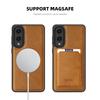 For Samsung Galaxy S25 Edge Magnetic Case with Detachable Card Holder TPU+PU Leather Phone Back Cover