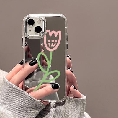 Handyhüllen für iPhone 11 13 XR 15 Pro Max 12 14 Pro Max Hülle iPhone 16 XS Max Spiegel Schutzhülle Mirror Exquisite Cartoon Wasserdicht