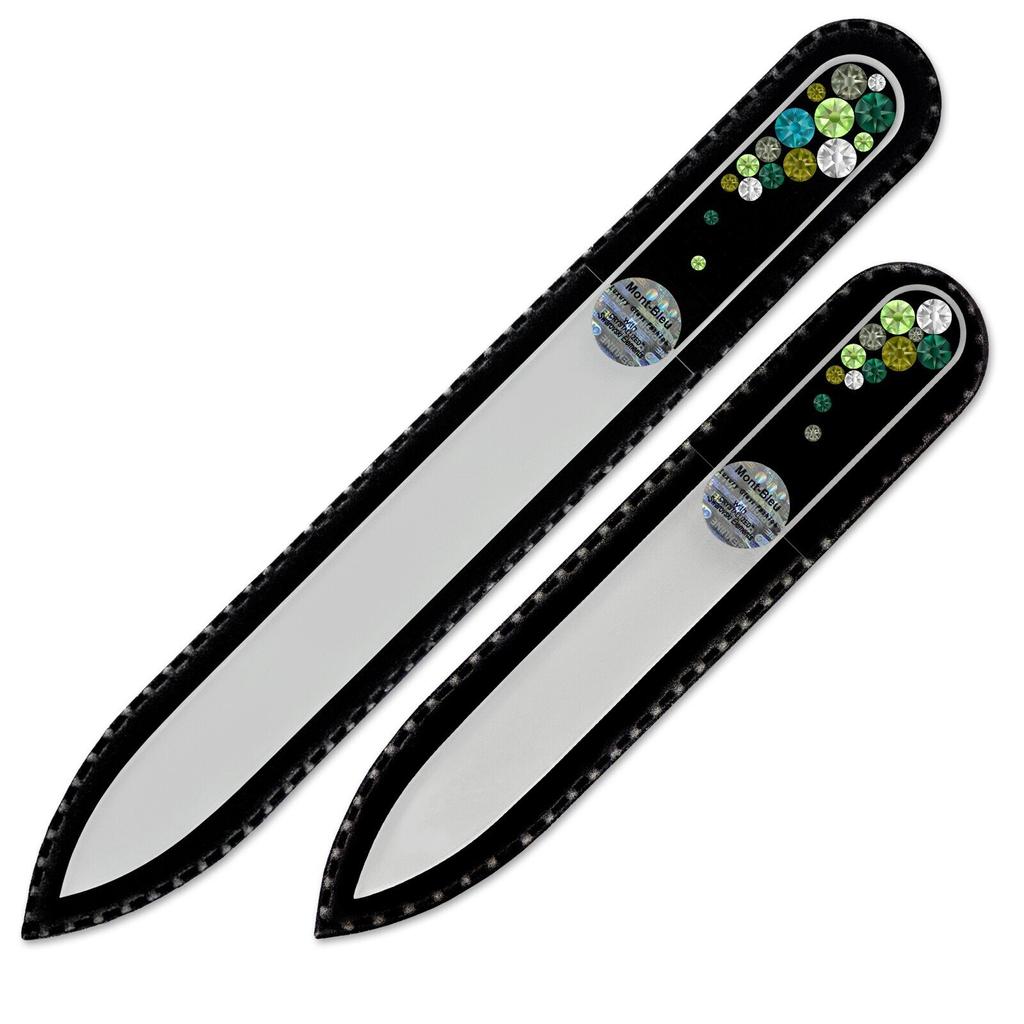 Set of 2 Czech Glass Nail Files with Crystals B-MS