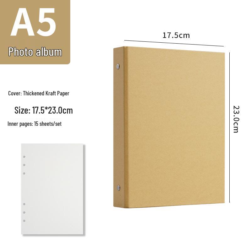 A4 Kraft Paper Cover DIY Photo Album & B5 Classmate Growth Journal