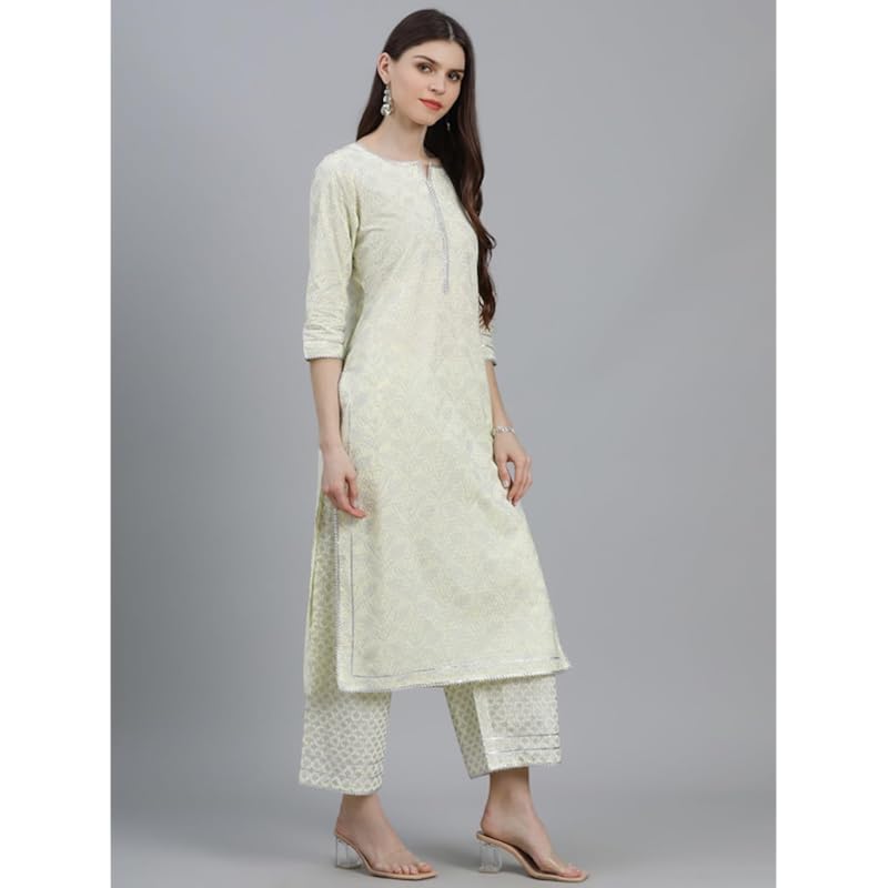 Libas Women's Cotton Kurta Sets (13040O_Yellow