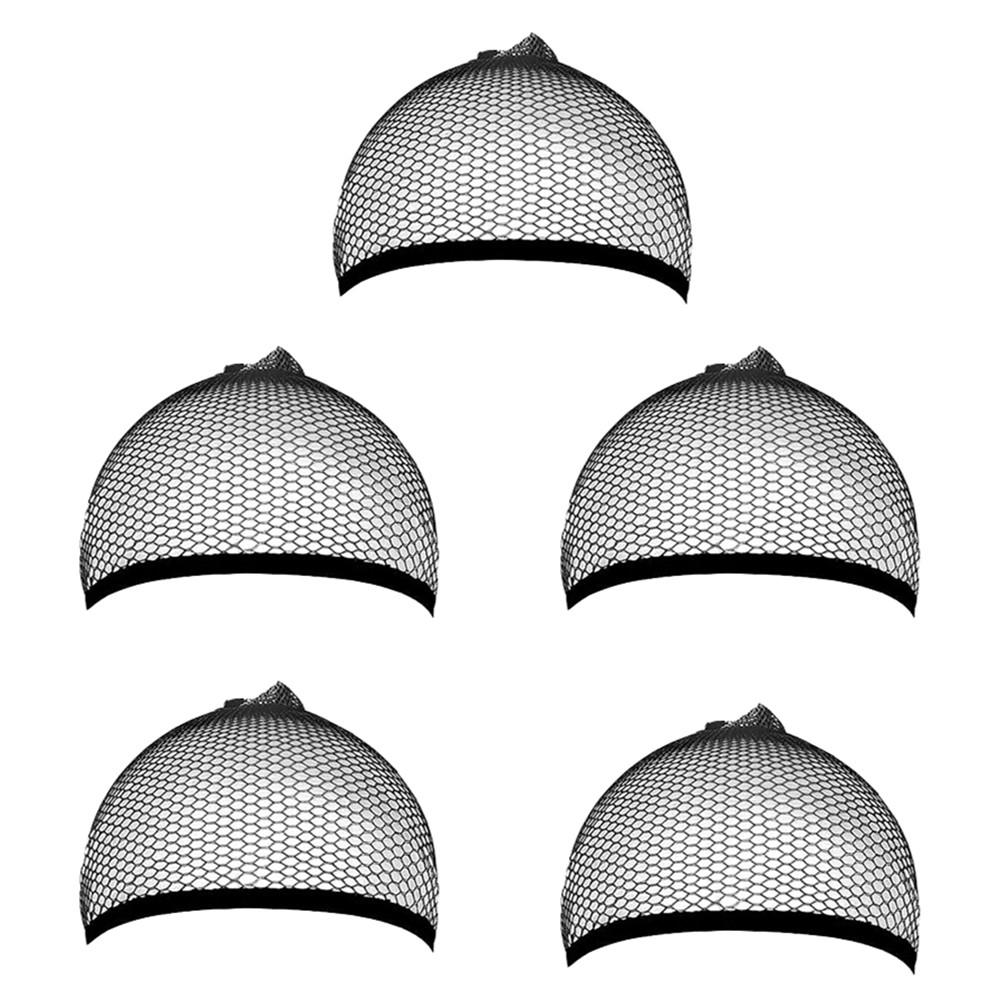 HENRY MARGU Black Mesh Net Synthetic Wig Cap Liner Weaving Cap for Wigs Elastic Hair Net Close End Fishnet Wig Caps Average Size